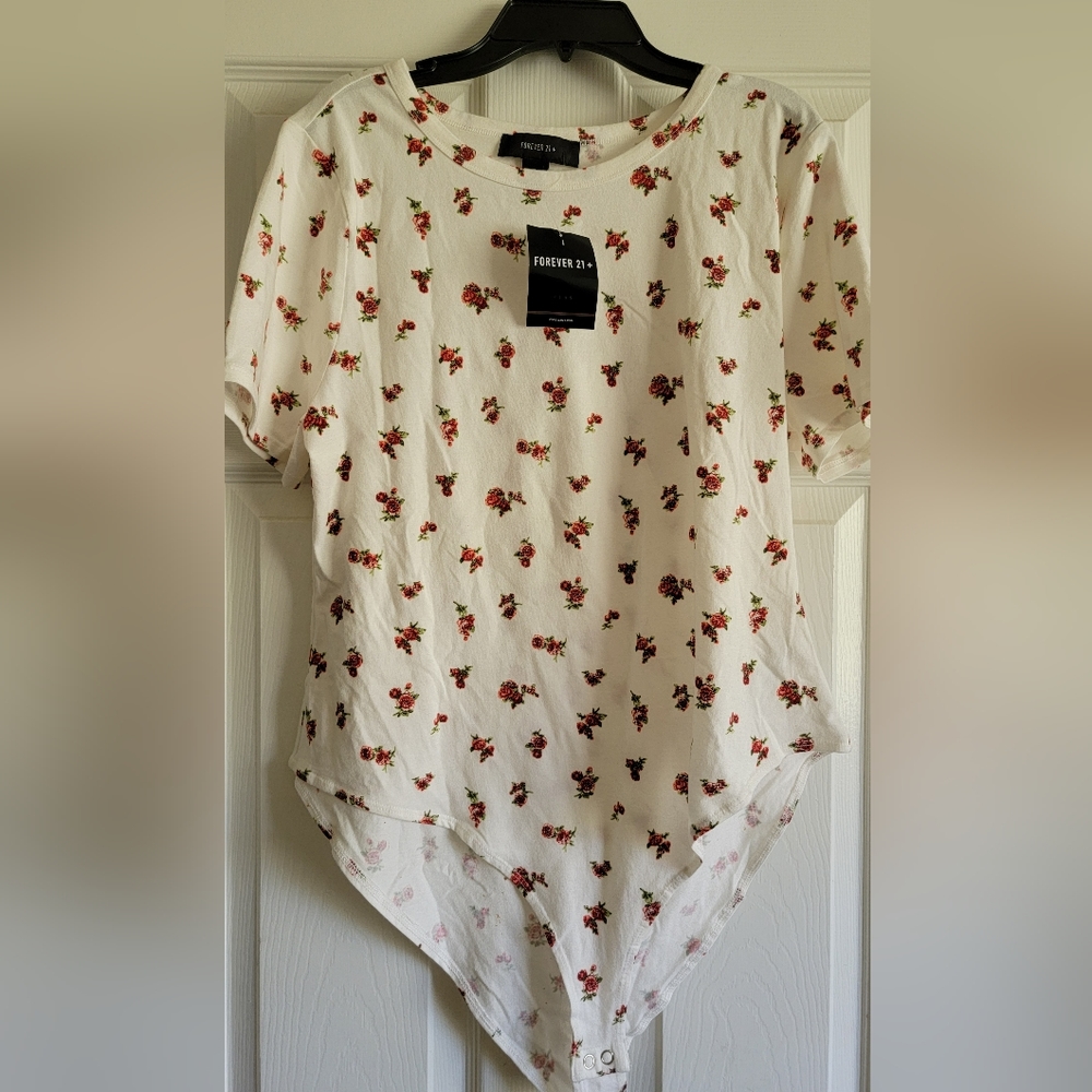 White floral bodysuit